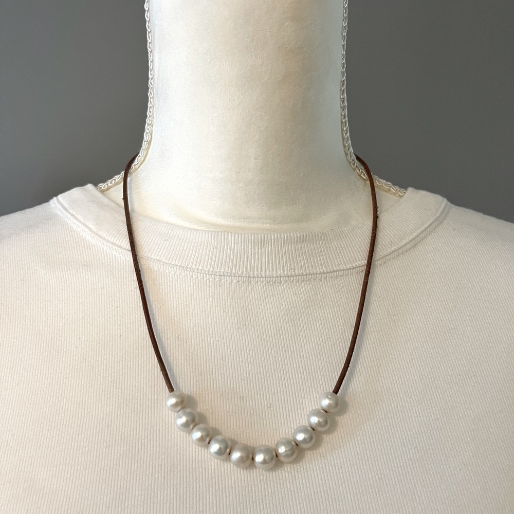 Tahitian Pearl & Leather Cord Necklace/Bracelet